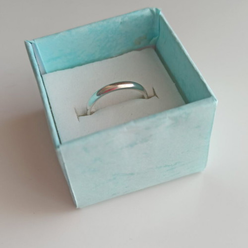 Vintage 925 Silver Ring Bombé Shape, Thin Band like new