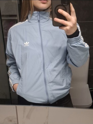 Adidas windbreaker jacket like new, white and blue, size S