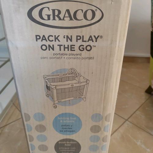 Graco Pack & Play baby playpen used, olive and brown