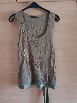 Raxevsky sleeveless blouse used, khaki, size S