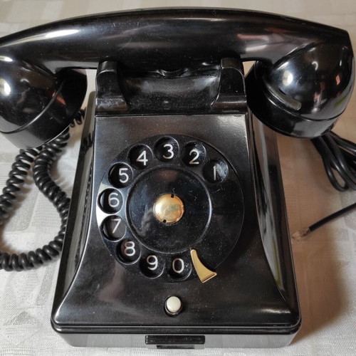 Ericsson PTT telephone used, black bakelite rotary dial