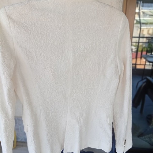 Zara brocade jacket, white, size M, slim fit, gold buttons