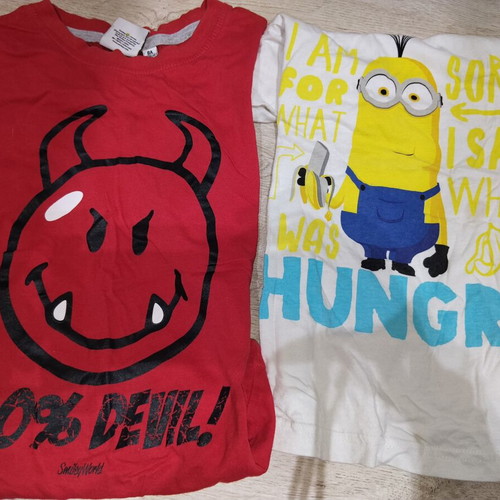 Smiley Boys' T-shirts used, white and red, set of 2