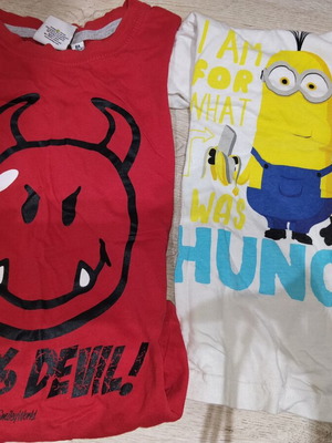 Smiley Boys' T-shirts used, white and red, set of 2