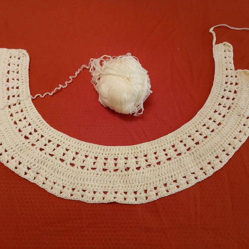 Handmade knitted cape unfinished