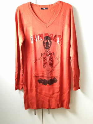Vintage blouse dress new, size M/L, brick orange