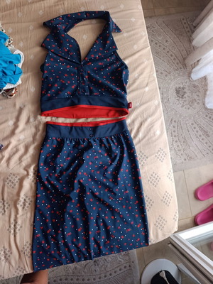 Bodytalk σετ crop top και μίντι φούστα σαν καινούργιο, μπλε πολύχρωμο