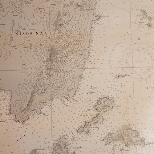 Nautical map Paros with Naxos used