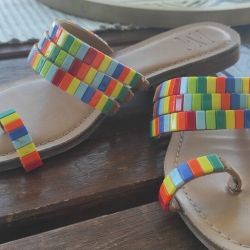 Inc Rainbow Women's Sandals like new, size 36.5, multicolor