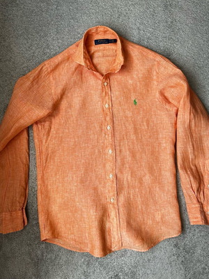 Polo Ralph Lauren Orange Custom Fit Linen Shirt S like new