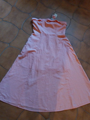 Linen dress Abercrombie & Fitch new, beige and orange, size M
