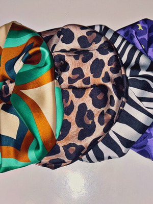 Scrunchies XXL σετ 4 καινούργια πολύχρωμα λαστιχάκια μαλλιών χειροποίητα