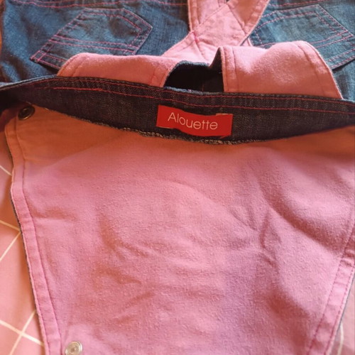 Allouette denim dress for girl 3 years 98 cm like new, pink details
