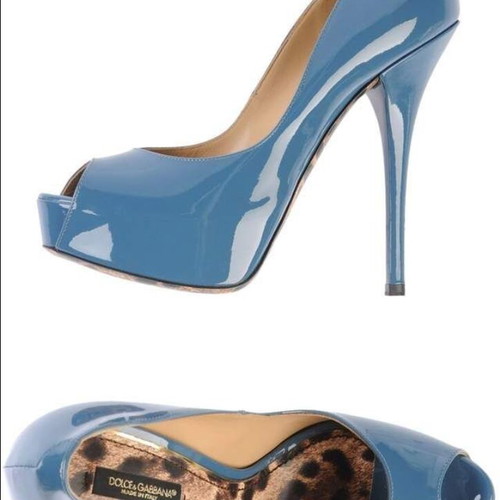 Dolce & Gabbana leather peep-toe pumps size 38½ like new, blue