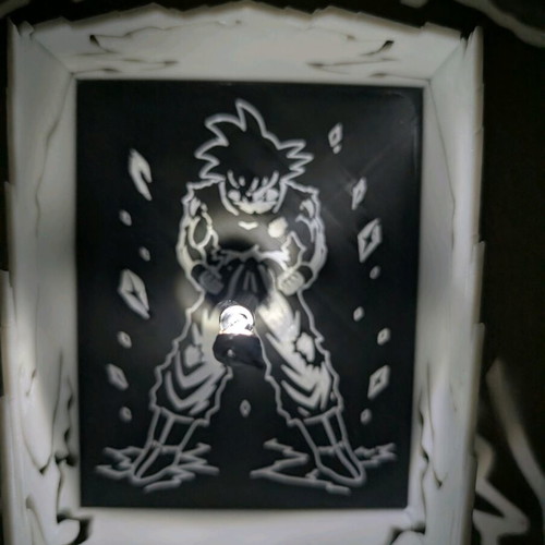 Super Saiyan Goku wall lamp 3D printed made to order