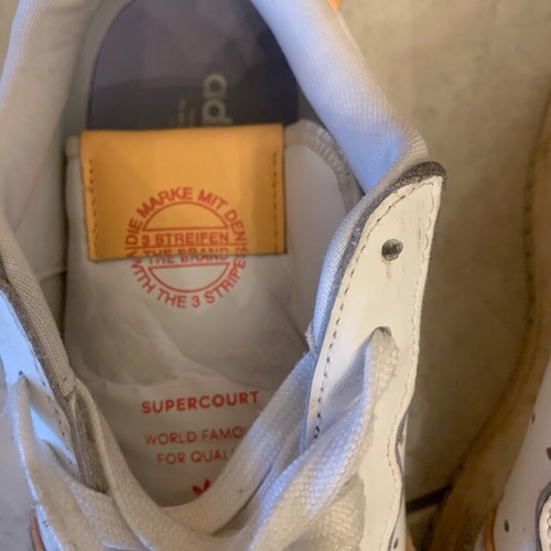 Adidas Super Court white with orange and purple details size 38 like new