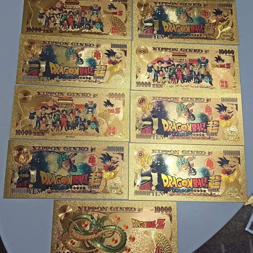 Dragon Ball gold-colored commemorative banknotes, pack of 28, new