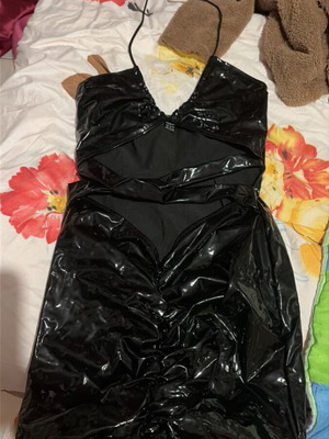 Shein leather dress black size XS like new