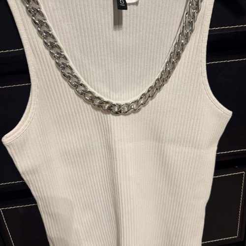 Tank top with integrated chain, new, H&M, size M, white