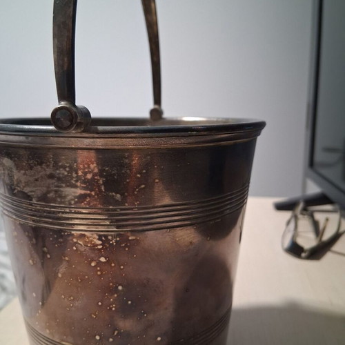 Silver-plated ice bucket Art Deco by Plato, like new, 13×13 cm