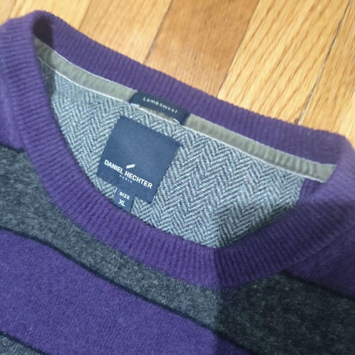 Daniel Hechter jumper 100% lambswool like new, size L, grey-purple