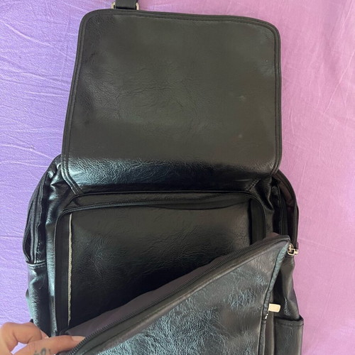 Backpack made of faux leather like new, black