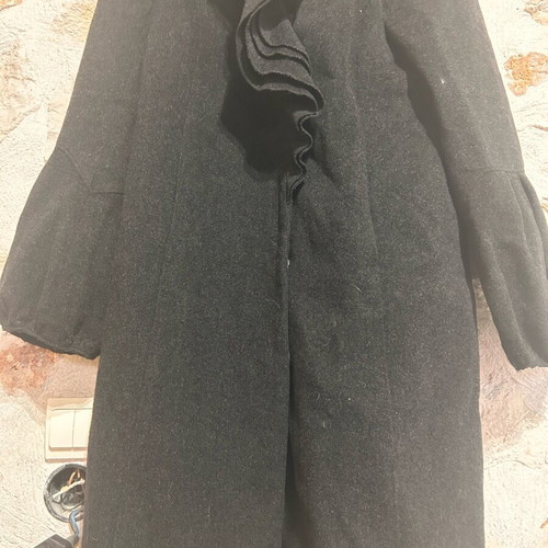 Black Ruched Overcoat used, size M
