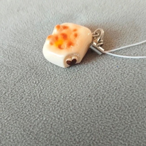 Cat Keychain new, orange and white