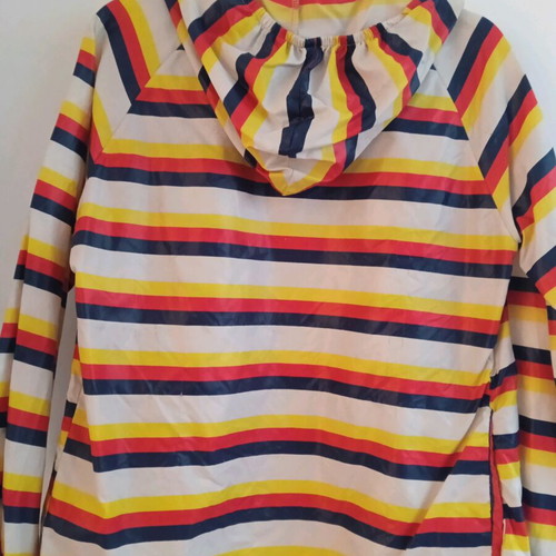Children's vintage waterproof jacket like new, size 8-9, striped