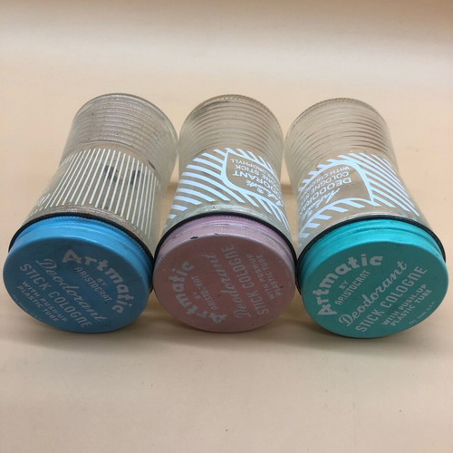 Glass jars used from aromatic deodorant stick cologne, pack of 3, made in USA