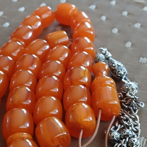 Bakelite komboloi worry beads, Syros origin, 33 beads