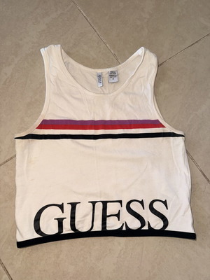 Guess λευκό crop top, μέγεθος M