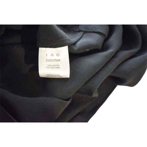 IRO Paris Cadonia black crepe mini dress with embroidered cutouts and sleeves, size FR 36 US 4