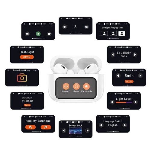 Bluetooth Earbuds V5.4 with Touchscreen and Active Noise Cancelling new