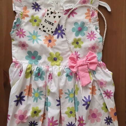 Trax sleeveless girls dress 4 years new with hairband set