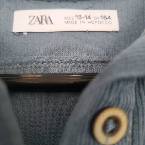 Zara spring corduroy dress 13-14 years like new, turquoise
