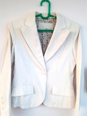 Zara white corduroy jacket new, size Large, 70's look