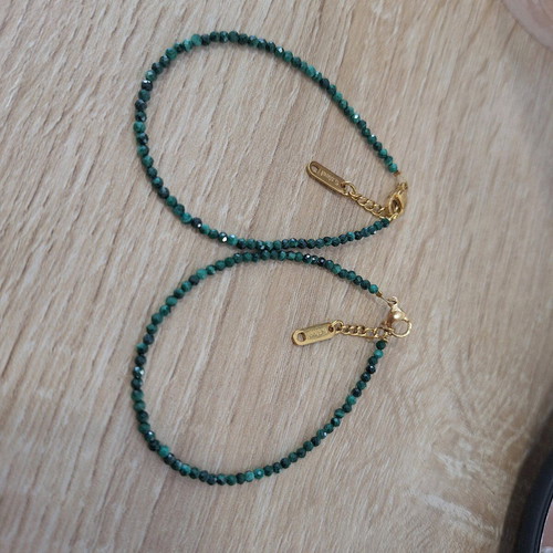Handmade bracelets with natural malachite stones, new