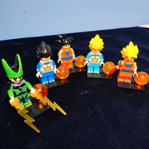 Dragon Ball bricks figures Vegeta Goku Cell Super Saiyan new, 5 pieces with accessories