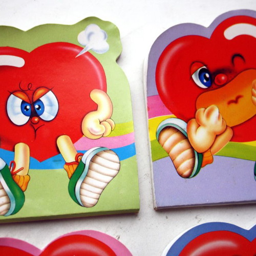Funny Heart notepads 4 pieces new, Dasen Taiwan 1990