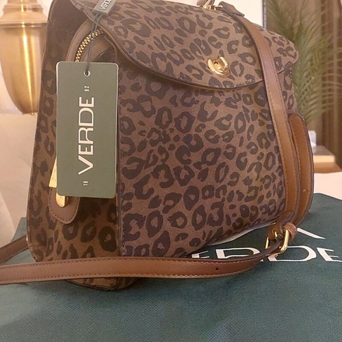 Verde shoulder bag, leopard print, new