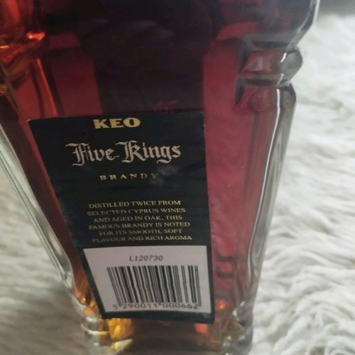 Five Kings Brandy 40 Eton new, vintage 1990s, KEO Cyprus 70cl