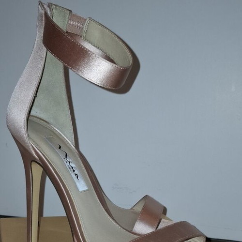 Nina New York satin pink sandals heel 12cm size 37.5 like new