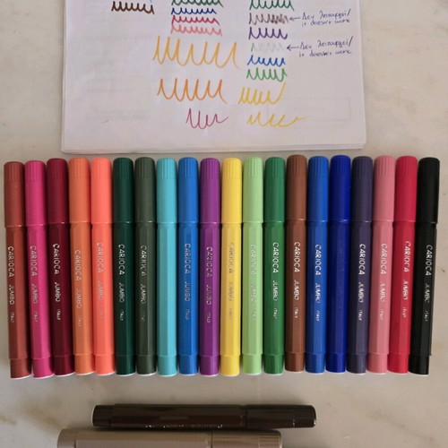 Carioca jumbo markers with maxi nib like new, 21 pieces