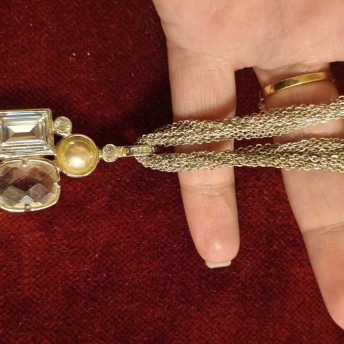 Dyrberg/Kern necklace used with crystals and geometric pendant