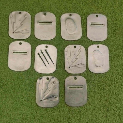 X-Men Marvel metal tags used, set of 10 collectible dog tags