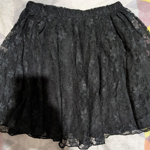Hyper Mini Lace Skirt New, Black, One Size