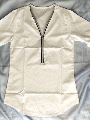 Women's blouse with zipper white new, size S