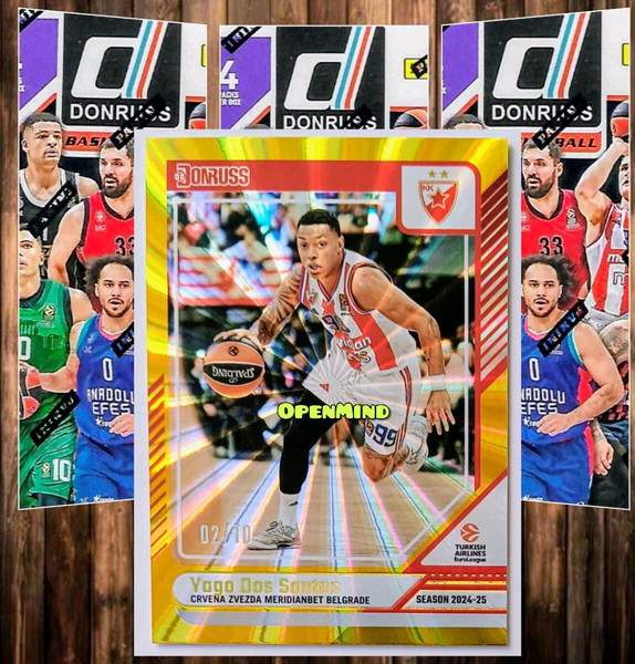DOS SANTOS - GOLD LASER /10 - CREVNA ZVEZDA - DONRUSS EUROLEAGUE 2024-25