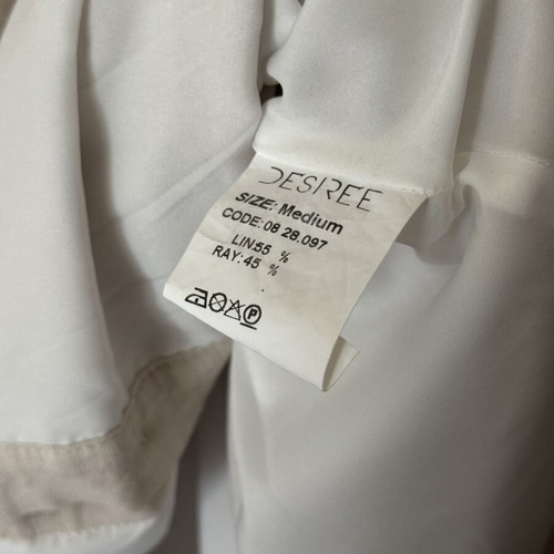 Desiree long linen dress like new, beige, maxi length with buttons